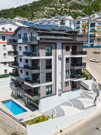 Melisa Apartments Fethiye - havuzlu modern apartman, havadan gorunum